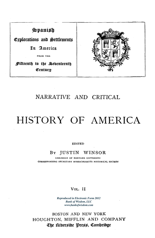 (image for) Narrative and Critical History of America, Vol. 2 of 8 Vols.